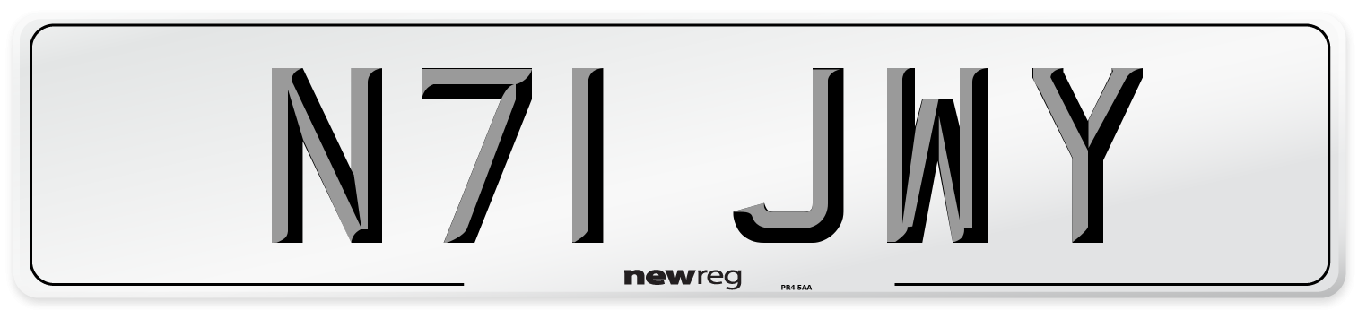 N71 JWY Number Plate from New Reg